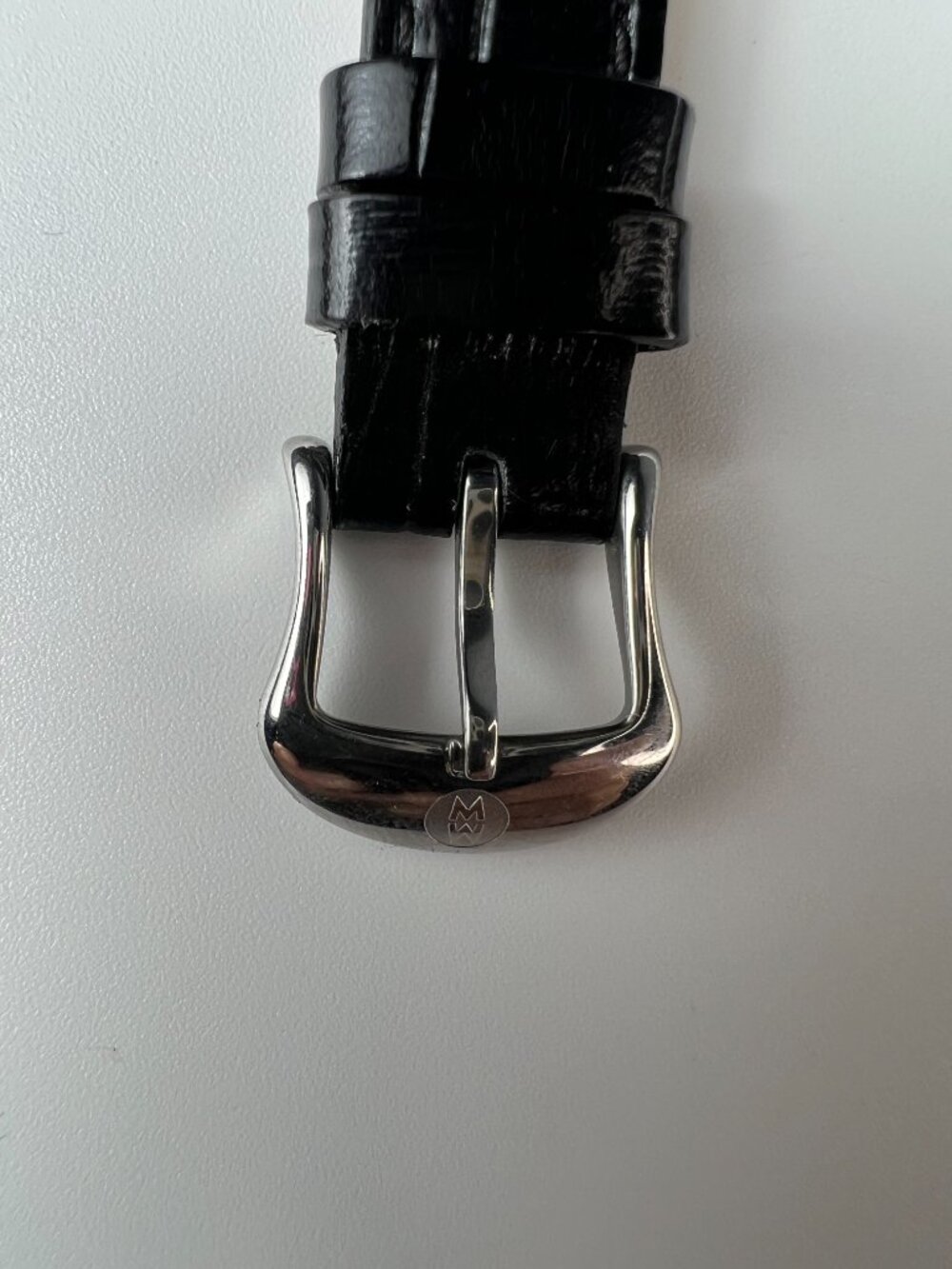RARE MICHELE Coquette Retro Watch MOP Dial - Black Leather Belt - SWISS - Picture 4 of 12